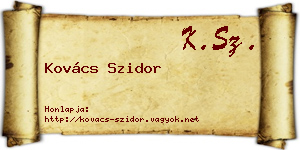 Kovács Szidor névjegykártya